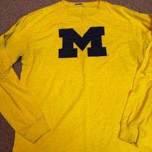 Long sleeve yellow Michigan shirt